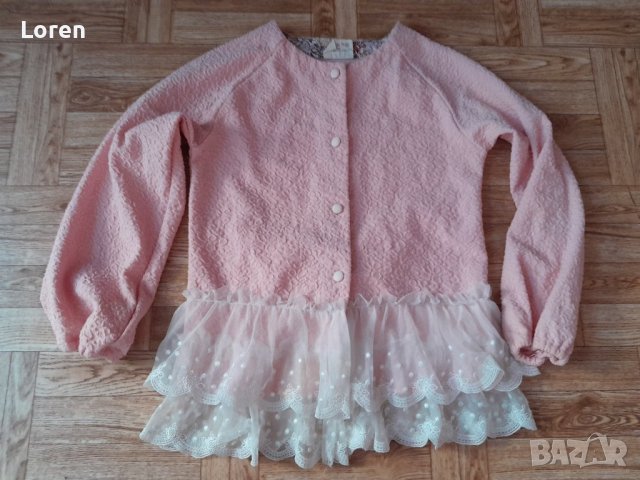 🌸Apple Smile clothing 🌸Детска красива горничка с бяла дантела и панделка