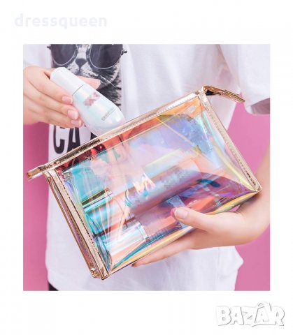 3026 Прозрачен несесер за тоалетни принадлежности, снимка 3 - Други - 34257146