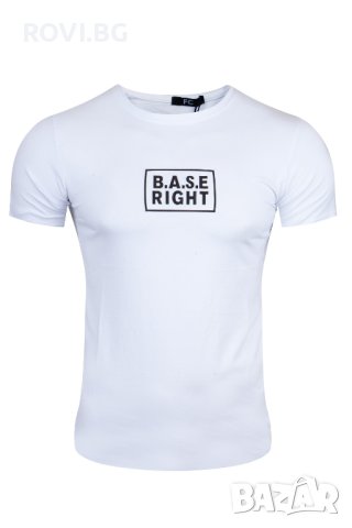 мъжка бяла тениска 2107 бял/черен, снимка 2 - Тениски - 41561452
