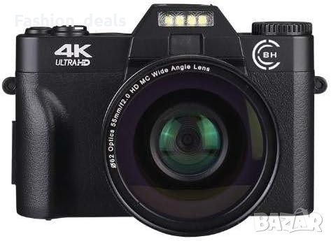 Нова 4K 48MP Цифрова Камера с Автофокус + 32GB Микро SD Широкоъгълен Обектив, снимка 1 - Фотоапарати - 42740024
