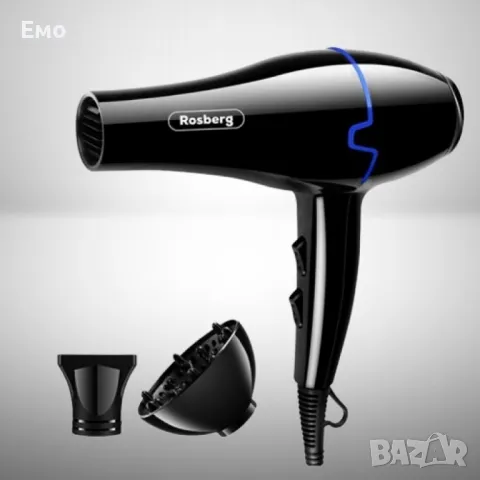 Сешоар Rosberg R51100KD, 2000W, 3 степени на температура, 2 Скорости, Черен, снимка 3 - Сешоари - 48017431