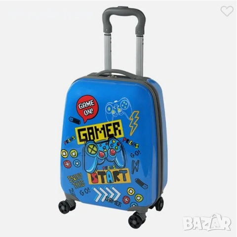 Детски куфар с колелца Mercado Trade, GAMER, Син, снимка 3 - Раници - 53684420