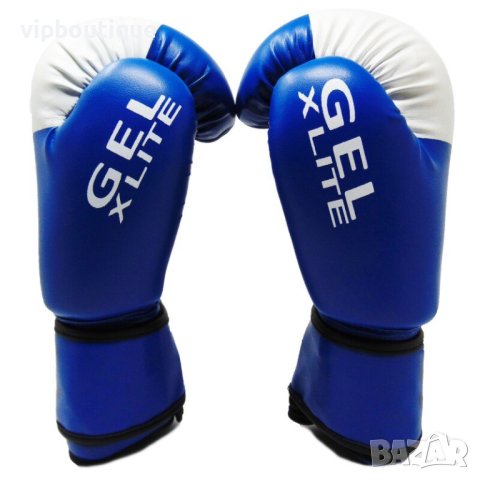 Боксови Ръкавици Gel X Lite Изк Кожа Синьо с бяло, снимка 1 - Бокс - 41548042