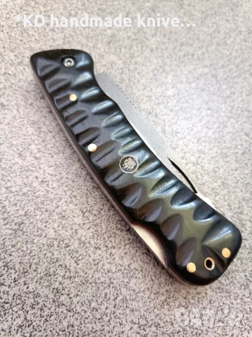 Сгъваем нож ръчно изработен от N690co стомана + ПОДАРЪК кания, снимка 4 - Ножове - 49128660