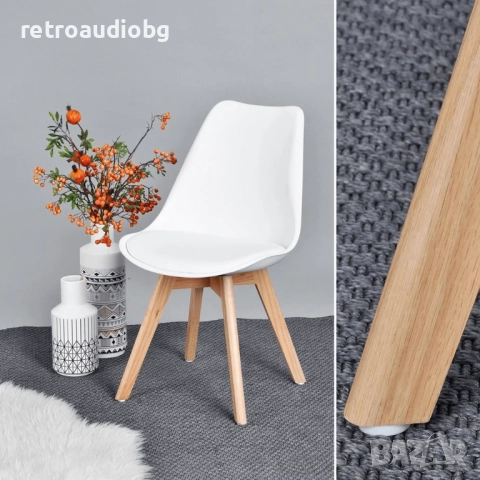   Трапезен стол Нордик в бяло, снимка 8 - Столове - 52736422