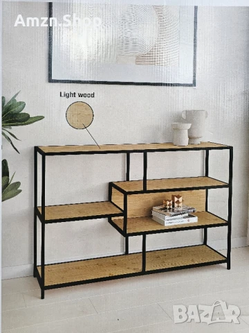 Етажерка Библиотека в Индустриален стил 116 см x 76 см x 30 см рафт черен LOFT