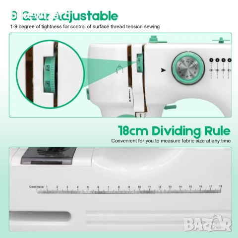 Компактна шевна машина с 12 модела шевове – многофункционална ръчна, снимка 3 - Шевни машини - 53719908