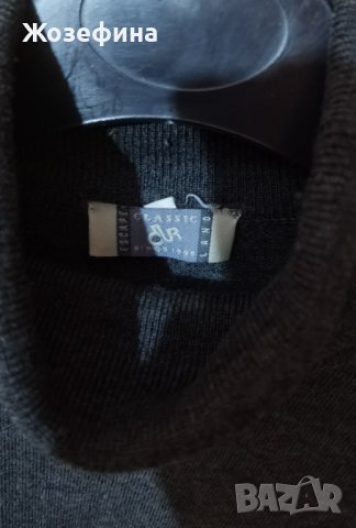 Сив мъжки пуловер с поло яка, снимка 4 - Пуловери - 40791468
