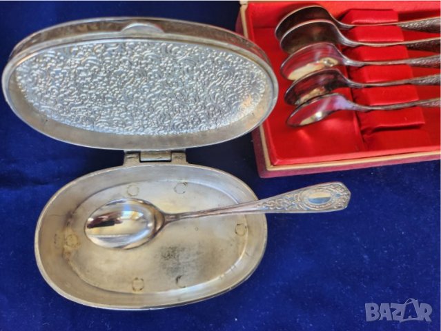 мелхиор лъжички за чай/кафе/сладко, красив мод. "Зеркало", к-т от 6 броя + захарница , от СССС, снимка 6 - Други ценни предмети - 41489572