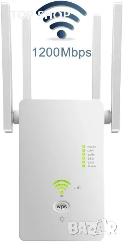 WiFi Range Extender, до 1200Mbps, 2,4 & 5GHz двулентов WiFi ретранслатор WiFi усилвател на сигнала с, снимка 6 - Друга електроника - 48476942