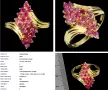 925 Сребърен пръстен с рубини, снимка 3