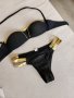 Комплект бански черно и златно, снимка 1 - Бански костюми - 40195345