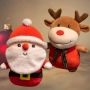 Коледна плюшена играчка 25см – Дядо Коледа или Еленче, снимка 3