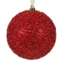 Коледна топка червена с тънсел Ø12 см_1254106, снимка 1