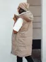 Дълго дамско ватирано яке без ръкави с качулка COSYVIVA, 3цвята , снимка 14