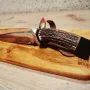 Ловен масивен нож с дръжка от еленов рог. Нов!, снимка 14