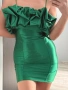 Кралско зелено,къса рокля , снимка 3