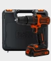 BLACK+DECKER 18V ​​перфоратор с батерия, зарядно устройство и куфар, BCD700S1K, снимка 1