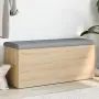 vidaXL Пейка за съхранение, дъб сонома, 102x42x45 см, инженерно дърво, снимка 2