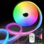 Нова LED лента Lamomo RGB 5 м, неонова LED лента с управление чрез приложение, 12 V водоустойчива..., снимка 1