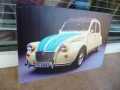 Метална табела кола Citroen 2 CV ретро автомобил френски класика фенски колекционерски, снимка 2
