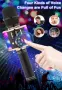 Безжичен караоке микрофон BONAOK, магически звук, Bluetooth микрофон 4 в 1, мигащи светлини, ефекти, снимка 4