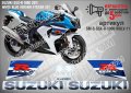 SUZUKI GSX-R 1000 2011 - WHITE BLUE VERSION STICKER SET  SM-S-GSX-R-1000-WBLV-11