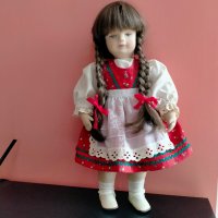 Колекционерска кукла Glorex Switzerland  46 см, снимка 2 - Колекции - 39543313