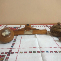 Дървени солнички, салфетник и др., снимка 6 - Антикварни и старинни предмети - 36341304