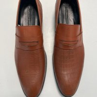 Мъжки кожени официални обувки - Светлокафяви - 44, снимка 2 - Официални обувки - 41586179