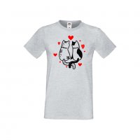 Мъжка тениска Свети Валентин Valentine Cat, снимка 3 - Тениски - 35716458