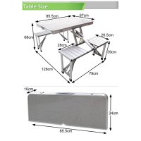 Сгъваема алуминиева маса с 4 стола тип куфар за къмпинг, снимка 3 - Маси - 40639167
