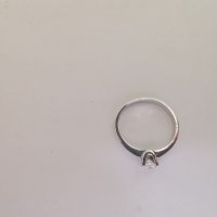 Златен пръстен годежен, бяло злато 1, снимка 5 - Пръстени - 34619930