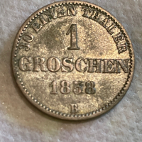 Германия,Олденбург 1 грош 1858, снимка 1 - Нумизматика и бонистика - 32048972