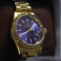 Rolex Oyster Perpetual Date Quartz - Златен със Светло Лилаво, снимка 2 - Мъжки - 42369039