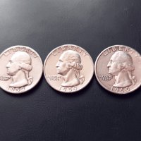Quarter Dollar USA-1958-59-60 г.Сребро!, снимка 1 - Нумизматика и бонистика - 34368657
