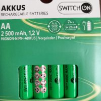 Акумулаторни батерии - АА - 2500 mAh, снимка 1 - Друга електроника - 42715158