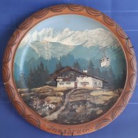 Много стара дървена сувенирна чиния INSBRUCK AUSTRIA, снимка 1 - Декорация за дома - 35755803