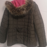 Дамско зимно яке с качулка естествена кожа, Authentic, 44 размер, XL, снимка 4 - Якета - 36211986