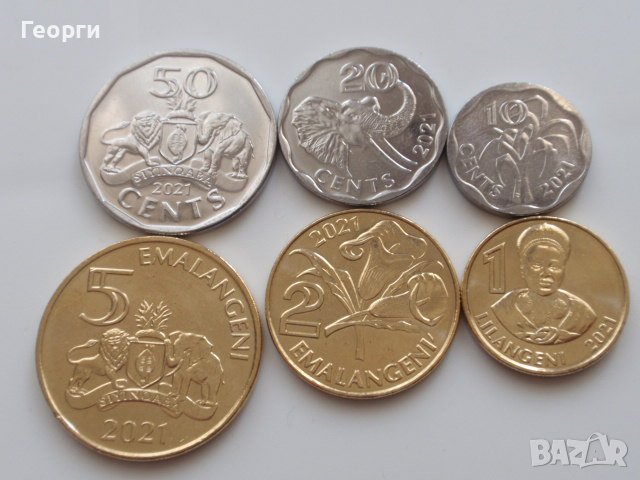 сетове монети (Есватини, Мавритания, Сао Томе и Принсипи, Таджикистан, Туркменистан), снимка 1