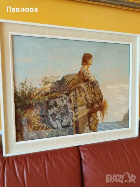 Гоблен,, Момичето на скалата ", снимка 1