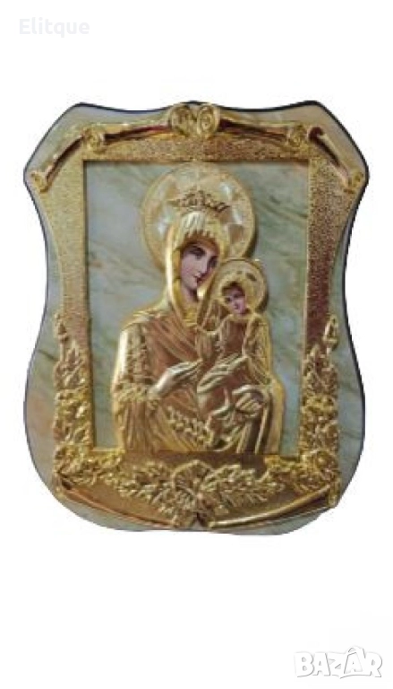 Изящна икона с красиви орнаменти, стилна рамка. Размер на иконата: 19х24см.; Размер на кутията: 26х2, снимка 1
