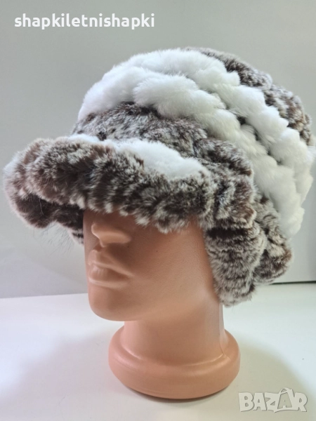 Дамска шапка лукс, тип каскет Чинчила - 116, снимка 1