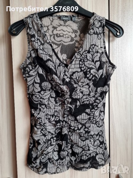 Елегантна блуза потник, в черна щампа , снимка 1