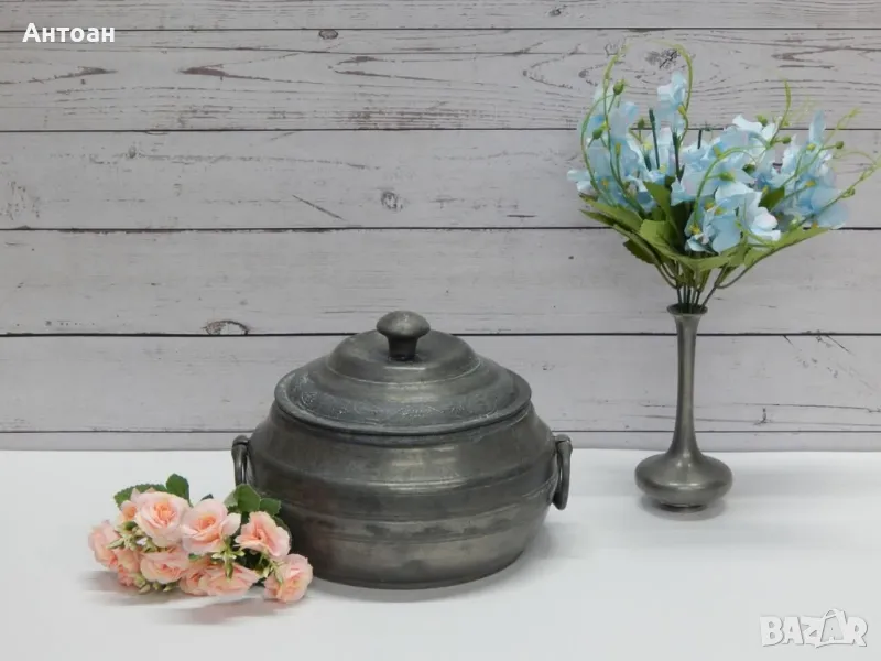 Античен калаен съд от края на 19 век. , снимка 1