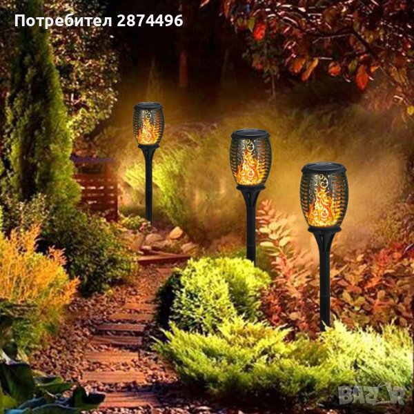 3948 Соларна лампа тип факла с пламък , снимка 1