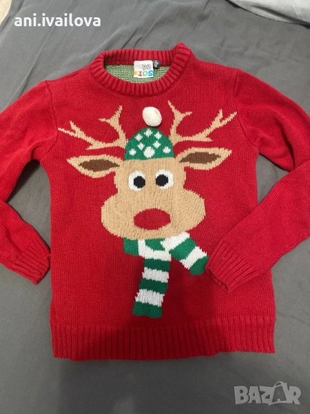Коледен пуловер 110/116, снимка 1