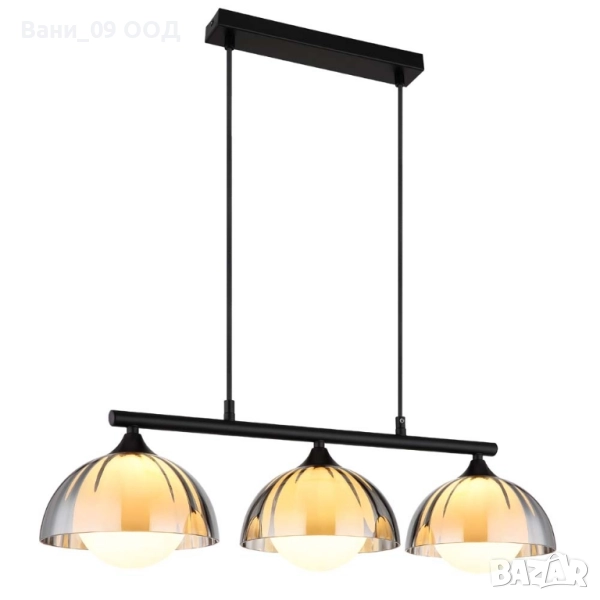 Полилей с абажури от опушено стъкло, снимка 1