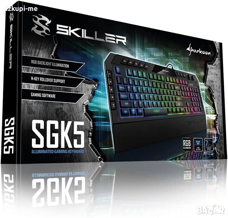 Sharkoon SKILLER SGK5 гейминг клавиатура, черен, немска, Rubberdome, снимка 1
