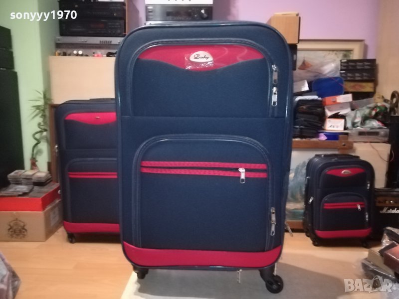 КУФАР-ТЕКСТИЛ С КОЛЕЛЦА И КОД 1008230927, снимка 1